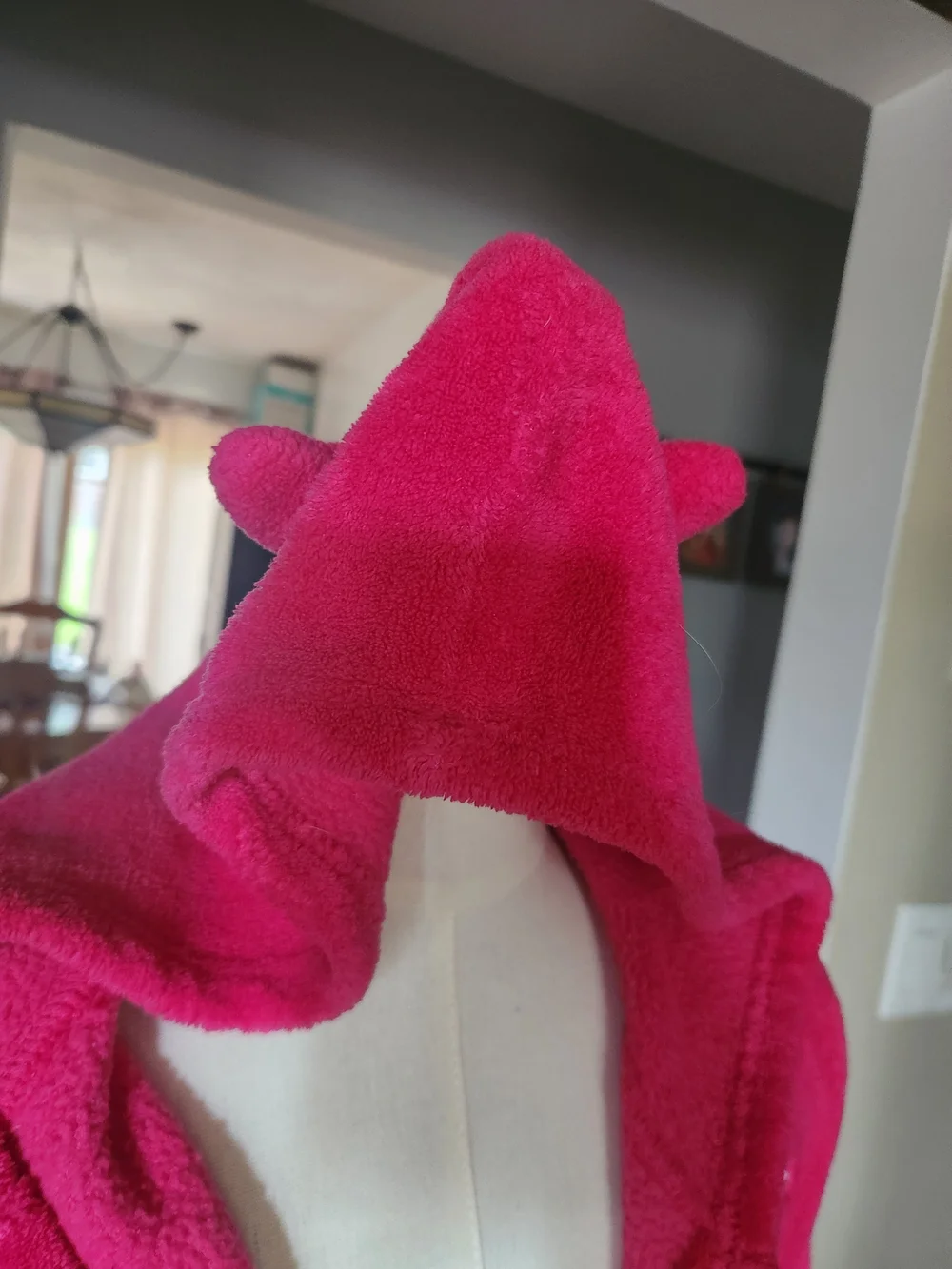 Joe Boxer Hot Pink Hooded Fleece Robe with 'CUTE' Embroidery